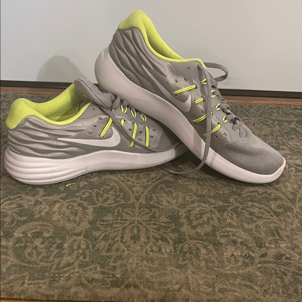 Nike Gray and Lime Athletic Shoes